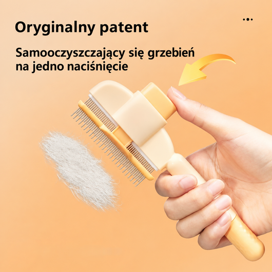 Grzebień na Pchły dla Psa i Kota – Samoczyszczący z Ergonomicznym Uchwytem