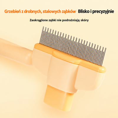 Grzebień na Pchły dla Psa i Kota – Samoczyszczący z Ergonomicznym Uchwytem