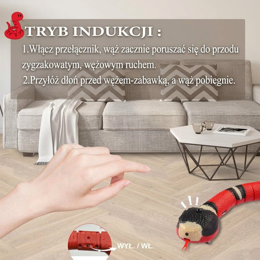 Interaktywna Zabawka dla Kota Wąż – Reagująca na Ruch, Ładowanie USB 5