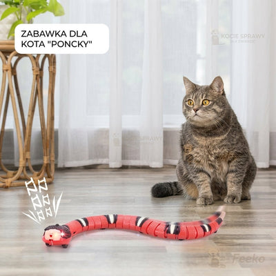 Interaktywna Zabawka dla Kota Wąż – Reagująca na Ruch, Ładowanie USB 9