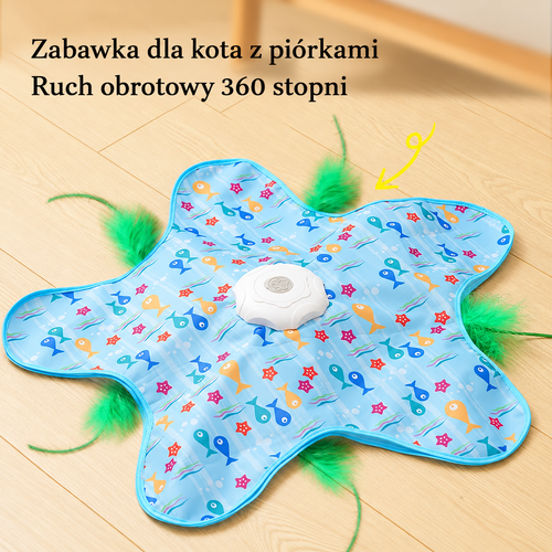 Interaktywna Zabawka dla Kota z Ruchomym Piórem – Trzy Tryby Prędkości, Stymulacja Instynktów