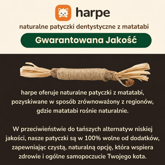 harpe™ naturalne patyczki dentystyczne z matatabi