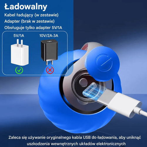 Piłka dla Kota Interaktywna – Szybka, Ładowanie USB-C, Nietoksyczny Silikon 5 cm