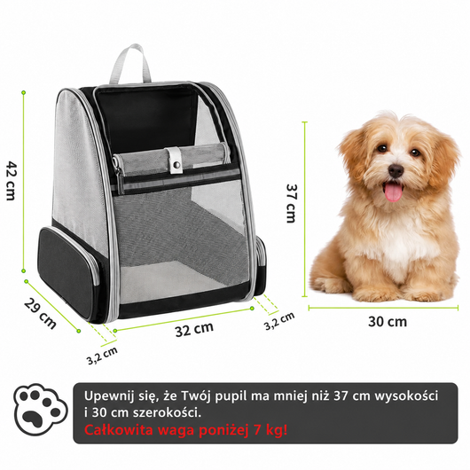Plecak Dla Kota z Okienkiem 180° – Wygodne i Bezpieczne, Do 8 kg