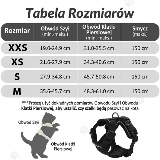 Szelki dla Kota z Regulacją i Smyczą 60 cm – Odporne na Ucieczkę, Odblaskowe Elementy 7