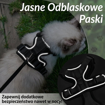 Szelki dla Kota z Regulacją i Smyczą 60 cm – Odporne na Ucieczkę, Odblaskowe Elementy 11