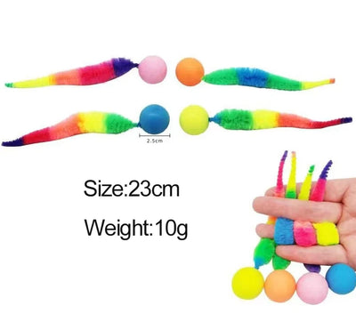 Interaktywna zabawka dla kota z pluszowym ogonem i piłką o długości 23 cm i wadze 10 g